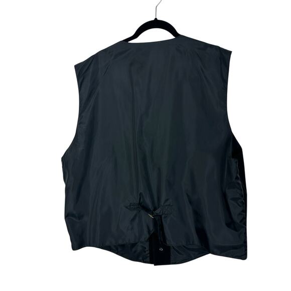 Vintage 90s Y2K City Streets Vest Men XL Black Suede Western Biker Waistcoat - Picture 2 of 8